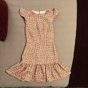 Never A Wallflower Multicolor Tweed Dress with Ruffle Hem